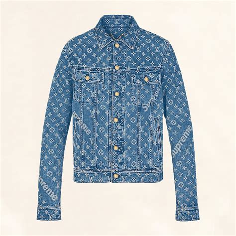 supreme jean jacket lv|supreme louis vuitton denim jacket.